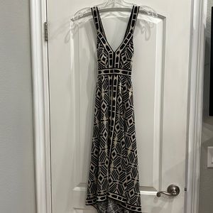 INC cross-back geo maxi dress